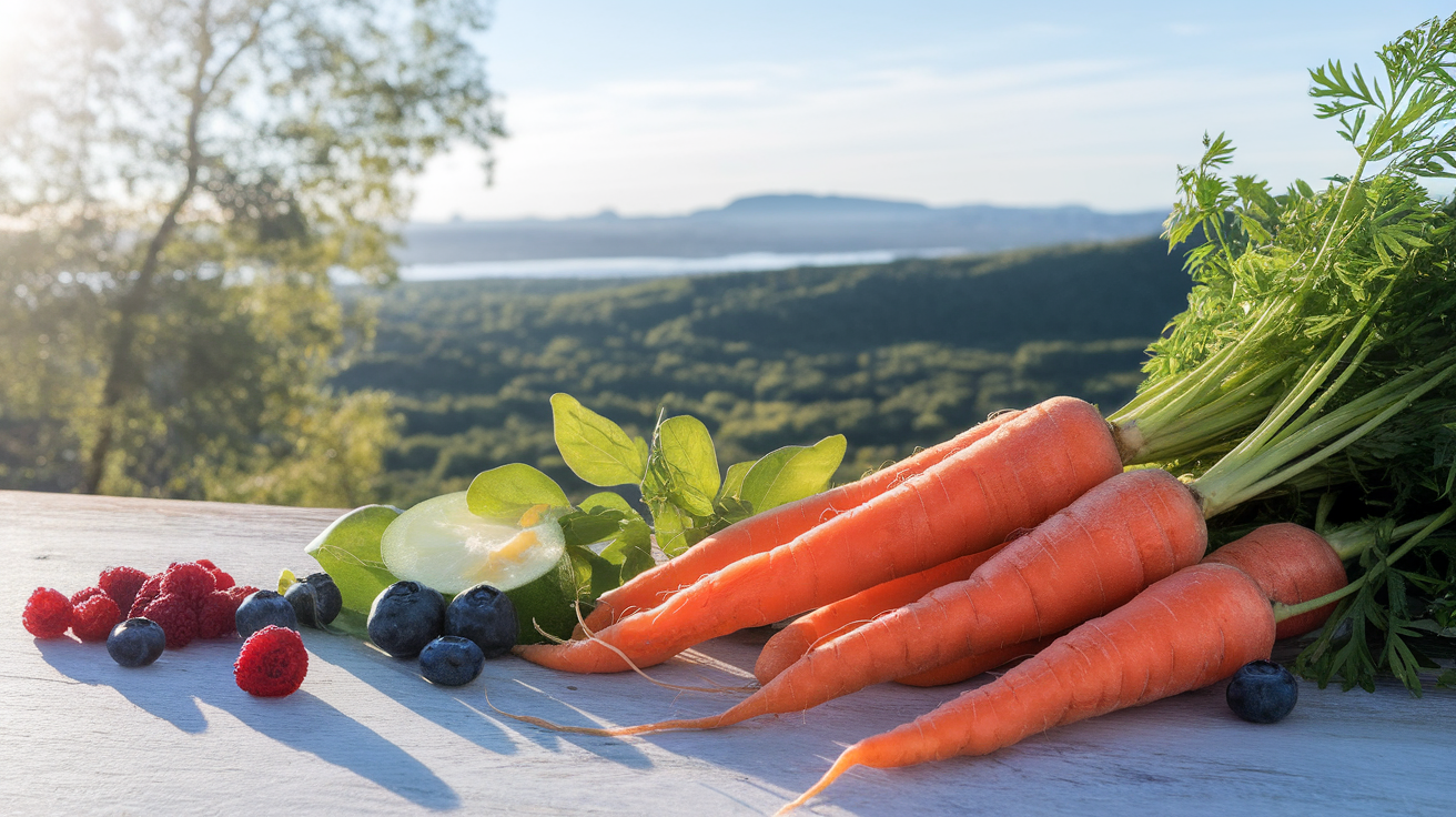 Pessoa cuidando da saúde ocular com alimentação saudável